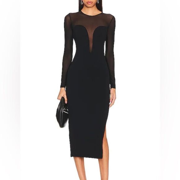 NWOT Astr the label women's Leona women's black‎ dress size small with keyhole - Picture 1 of 10